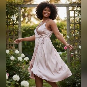 Show Me Your MuMu Blush Pink V-Neck Dress